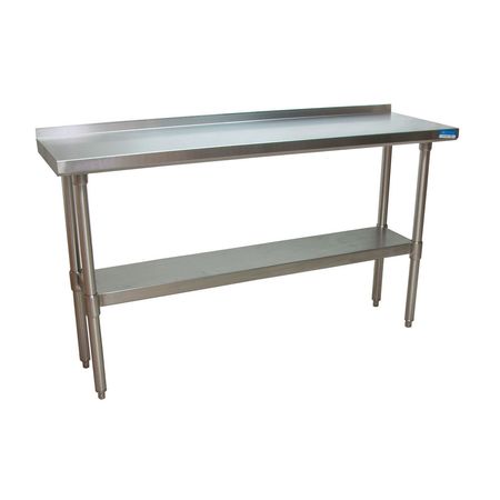 BK RESOURCES Work Table Stainless Steel With Undershelf, 1.5" Rear Riser 60"Wx18"D VTTR-1860